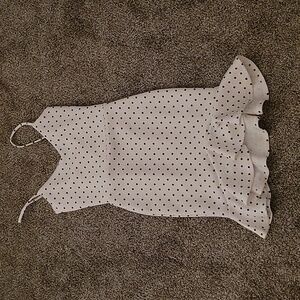 Boohoo white and black polkadot dress